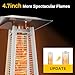 EAST OAK Pyramid Patio Heater, 48,000 BTU Outdoor Heater All Stainless Steel, Quartz Glass Tube Propane Heater for Commercial & Residential, Triple Protection System With Wheels, 2024