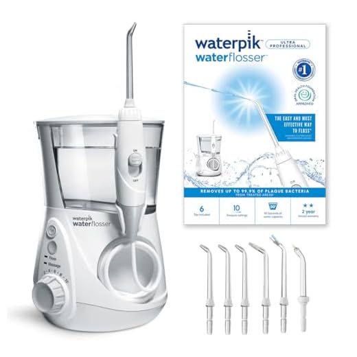Waterpik Ultra Professional Waterflosser feststehende Munddusche mit 7 Aufsätzen, Druckbereich von 0,7-7 Bar regulierbar über 10 Druckeinstellungen, integrierter Timer, Weiß (WP-660EU)