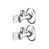 Ibergrif Eckventil 1/2 Zoll Wandanschluss, 1/2 Zoll Schlauchanschluss (2er Set) – Universalventile, Metall-Eckventil, Waschbecken, Wasserventil, Messing, Chrom