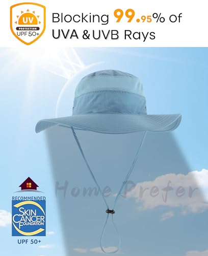 Image of Home Prefer UPF 50+ Men's Sun Hat Wide Brim Bucket Hat UV Protection Hat for Mens Womens Beach Safari Gardening Golf Fishing
