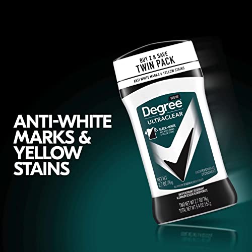 Degree Men Ultraclear Antiperspirant Black+White Twin Pack Deodorant, 2.7 Ounce