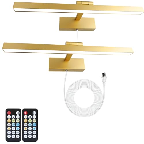 Picture Light for Paintings Plug in, 16' 6W Remote Control Wall lights for Painting, 3 Color...