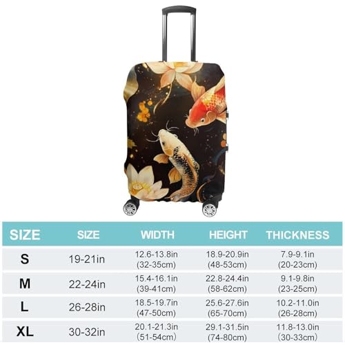 Japanese Fish in Lotues Travel Luggage Cover Suitcase Protector Baggage Covers for Men Women L2