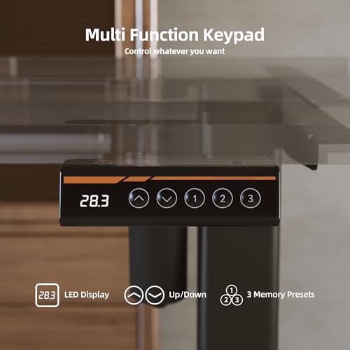 Image of Claiks Standing Desk Frame, Electric Stand Up Desk Legs Frame Workstation Up to 63 inch,T-Shaped Adjustable Standing Computer Desk for Home and Office, (Black Frame only)