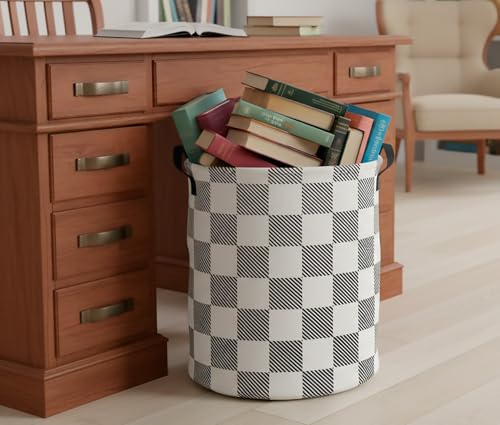Image of CLOCOR Large Laundry Basket,Waterproof Fabric Storage Container,Room Decor,Gift Basket(Gradient Grid)