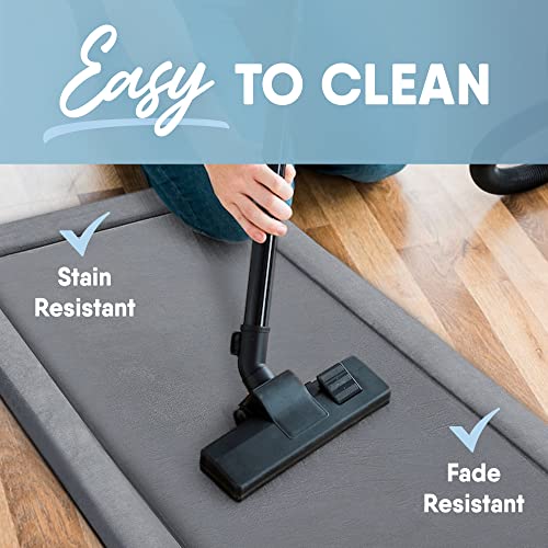 Microdry Memory Foam Area Rug For Living Room, Microfiber Rug With Built In Rug Pad, Fade & Stain Resistant Carpet For Living Room, Kids Room, And Bedroom, 2'X6', Dark Grey #TOP4