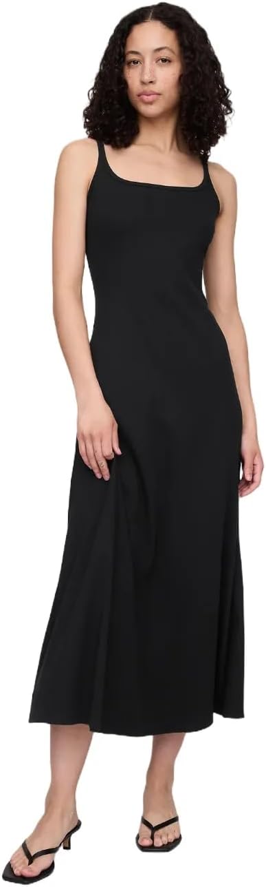 Gap Womens Ribbed A-line Knit Midi Dress