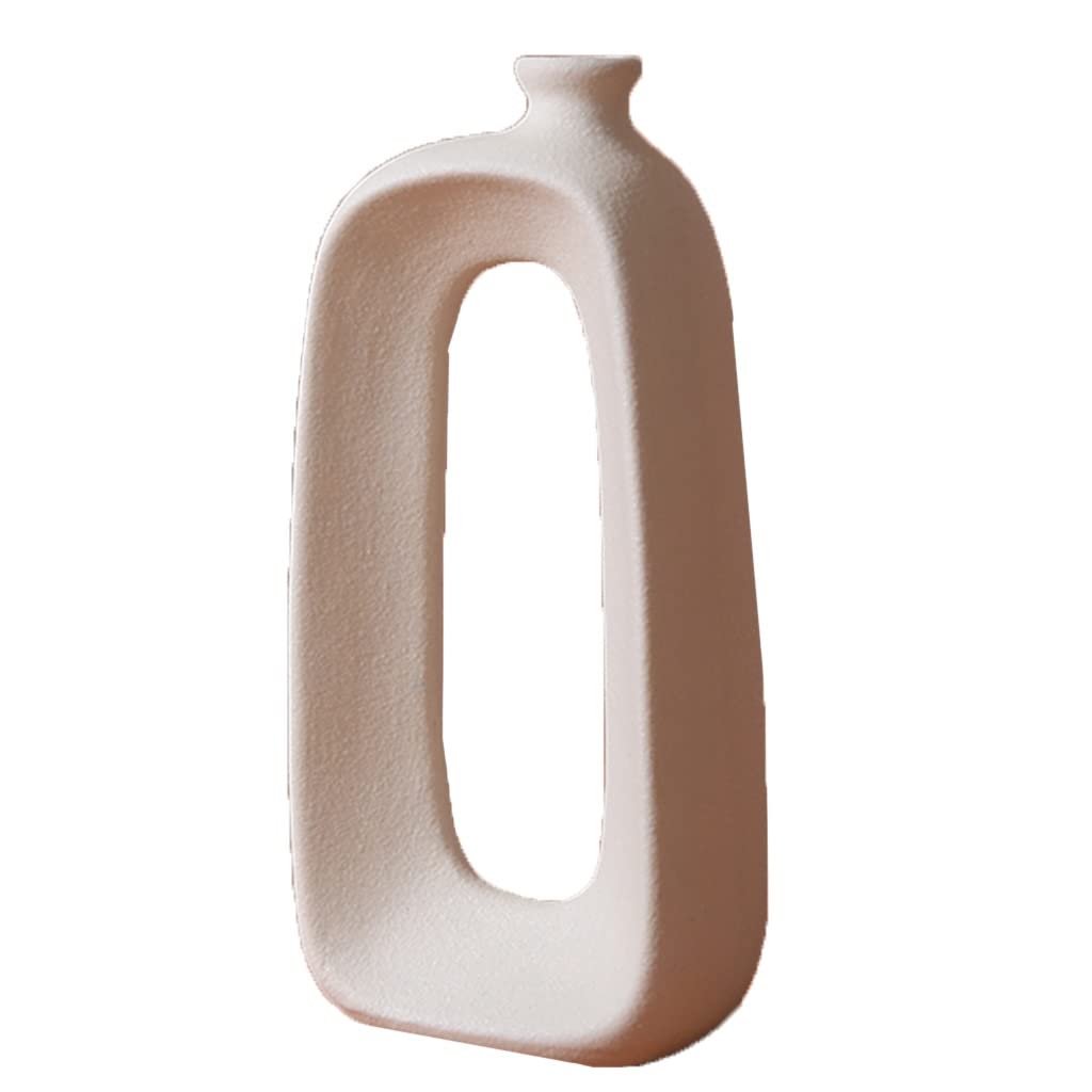 Ceramic vase， Minimalist Style Home Decorative Vase(Wit)