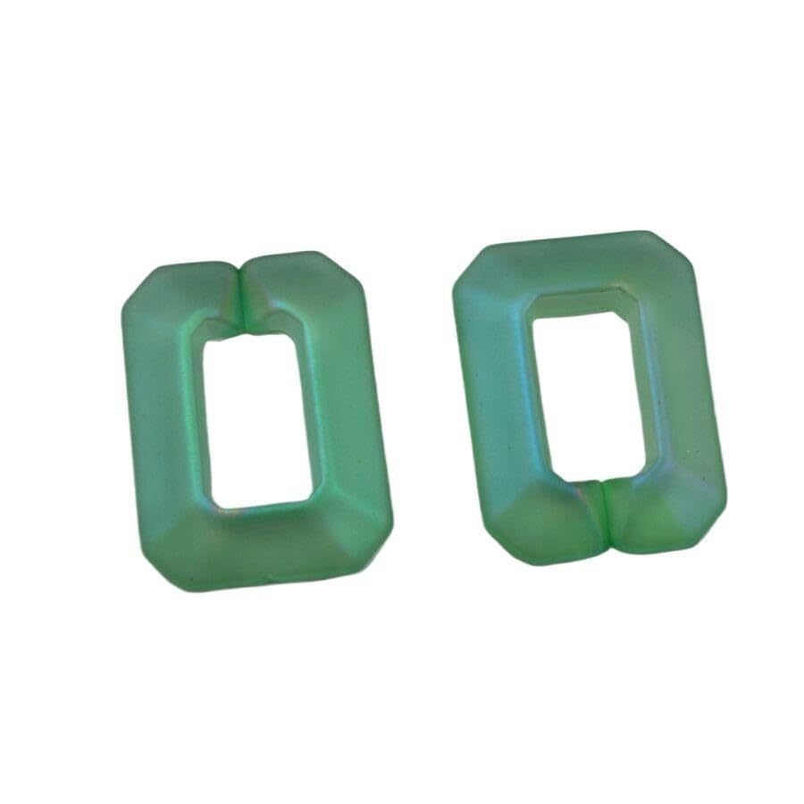 Anneaux de Liaison chaîne en Acrylique, 50 pièces 21 * 32 mm Anneaux rectangulaires Couleur UV connecteurs Lien maillons Plastique for la Fabrication Bijoux Artisanat(Light Green)