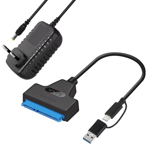 USB 3.0 a SATA, cable SATA a USB, adaptador de disco duro, adaptador USB SATA, adaptador SSD USB de 3 5 pulgadas, compatible con Windows Mac Linux Plug & Play, unidad externa, transferencia de datos