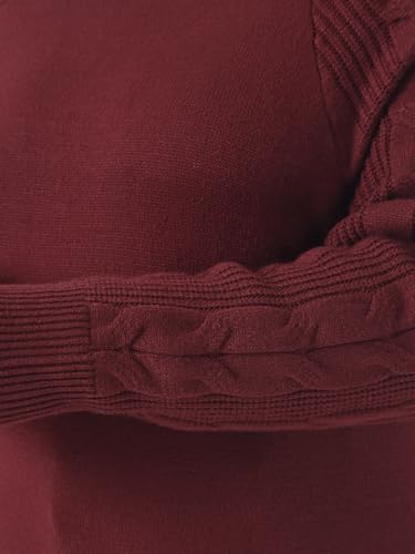 Image of Agnes Orinda Plus Size Sweaters for Women Long Sleeve Turtleneck Warm Pullover Mini Sweater Dresses