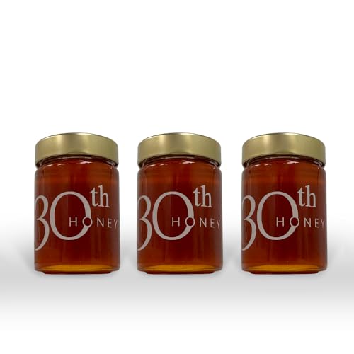 30th Honey | Pack 3x450g Miel de Manzano Ecológica | Primera Calidad | Certificación Halal | Sin Aditivos | Producto Natural