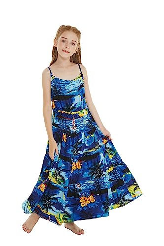 Image of Hawaii Hangover Family Matching Hawaiian Clothes, Sunset Blue | Family matching Hawaiian outfits, Sunset Blue, lightweight rayon, machine washable, tropical print, luaus, cruises