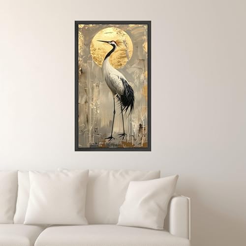 Décoration d'oiseau de la nature grue tableau moderne 30x50 - 3