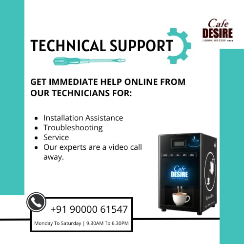 Image of Cafe DESIRE I DRINK SUCCESS Tea & Coffee 4 Lane LED Automatic Coffee Vending Machine | Fully Automatic (4 Lane LED) - VM30