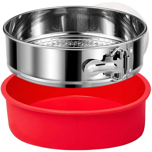 Stainless Steel Springform Pan 9 Inch Nonstick, Leakproof Spring Form Pan for Cheesecake, Cheesecake Pan with Protector, Cheese Cake Pans for Baking, 9 Inch Springform Pan with 50Pcs Parchment Paper - image 1