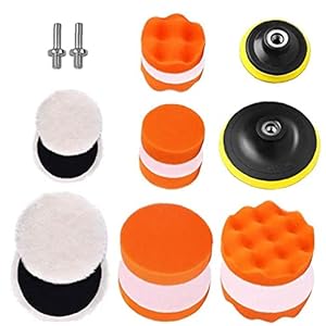Sraeriot Boren Polished Sponge Pad Automotive Schuimwol Polijsten Pad Kit Automotive Buffer Polijsten Waxed 16pcs Tool…