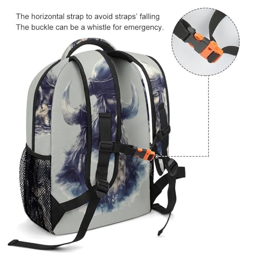 Valhalla-Viking Norse Mythology God Funny Backpack Casual Daypack Lightweight Shoulders Bag for Men Women Cute Print3