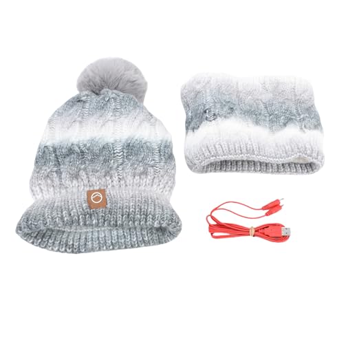 Conjunto de bufanda y gorro con calefacción USB Vikye color degradado 2