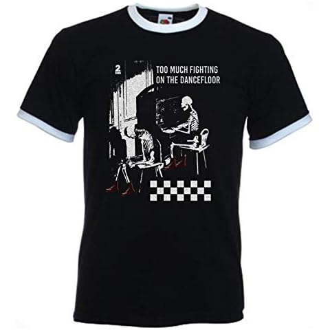 Ghost Town Too Much Fighting The Specials Contrast Ringer T-Shirt (XL, Black) Cover