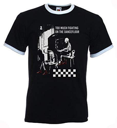 Ghost Town Too Much Fighting The Specials Ringer T Shirt (L Black)