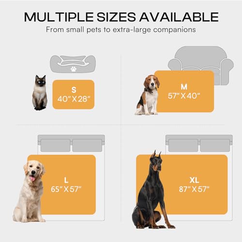 Image of Luciphia Waterproof Bed Blanket Washable,Soft Sherpa Fleece Puppy Reversible Throw Blankets for Small Medium Dog Cat,Furniture Cover Protector Couch Bed from Liquid Pee and Pet Fur, Black,57 inch x 40 inch