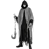 Sensenmann Kostüm Set Unisex Halloween Kapuzenumhang Cosplay Geist Umhang