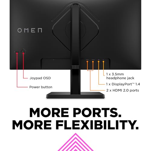 Image of HP OMEN 23.8 inch FHD 165Hz Gaming Monitor, FHD Display (1920 x 1080), IPS panel, 99% sRGB, 90% DCI-P3, 16:9, AMD FreeSync Premium Technology, 24 (2023),Black