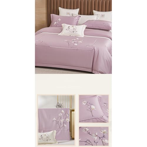 Ensemble de housse de couette broderie florale résistant toutes saisons - 8