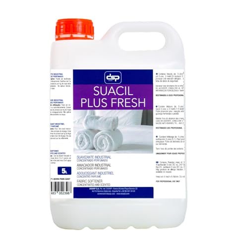 Suacil PLUS FRESH Suavizante Ropa Líquido para Lavadora Profesional - Suavizante Lavanderia concentrado Perfumado - Suavizante Industrial Concentrado Profesional Olor floral y formato 5 Litros