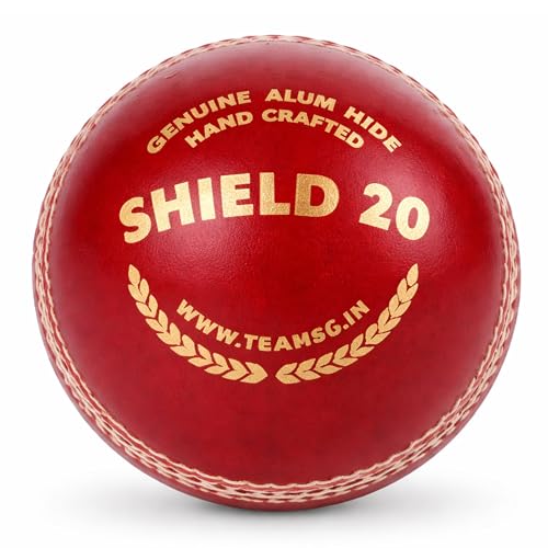 SG Cricket Shield 20 Premium Leather Ball (Red Color)