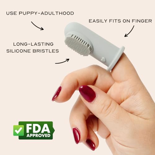 pupwell Puppy Breath Escova de dentes diária para cães para mau hálito, remoção de placa bacteriana