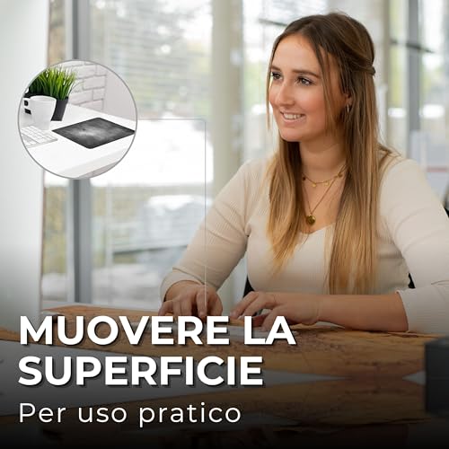 Tappetino Mouse 25 x 20 cm piccolo, nero, Bordo tagliato al laser, Durevoli, antiscivolo e silenzioso, gioco, ufficio, casa, lavabile, arrotolabile, Tappetini per il Gaming Mousepad - Mousepad - Immagine 5