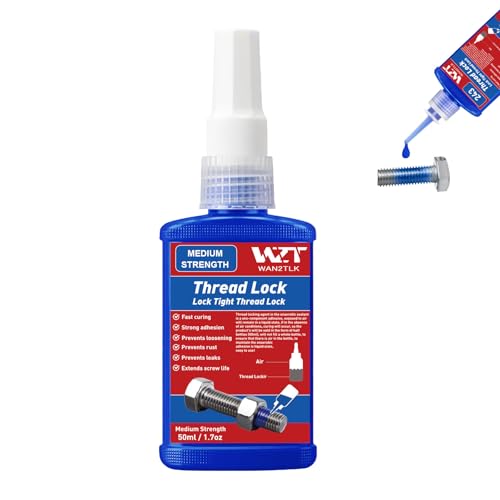 WAN2TLK 50 ml de bloqueo de rosca azul, bloqueo de rosca de resistencia media, relleno de huecos, tuercas Lock & Seal, tornillos, sujetadores y metales, estable e inoxidable