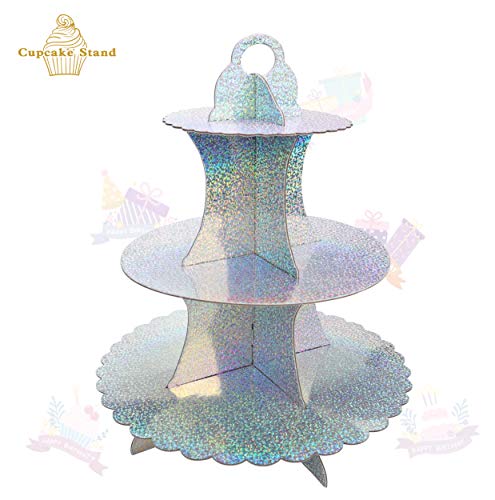 KAPOKKU 3 Tier Cupcake Stand Cupcake Stand Rainbow Cake Stand Cardboard Mini Dessert
