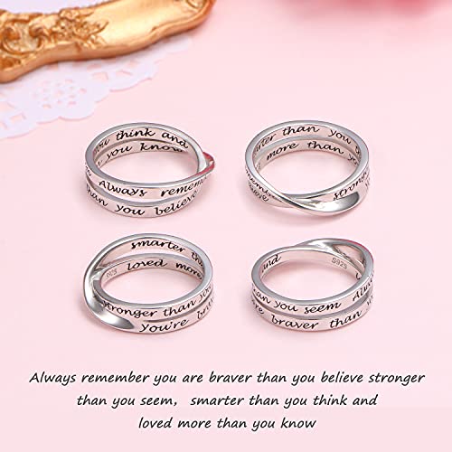 925 Sterling Silver Inspirational Ring I am Enough Rings/God Grant Me The Serenity for Women Girls Size 6-93
