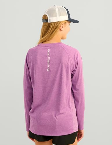 Image of HUK Boys Pursuit Solid Long Sleeve Shirt, Fishing Shirt for Kids