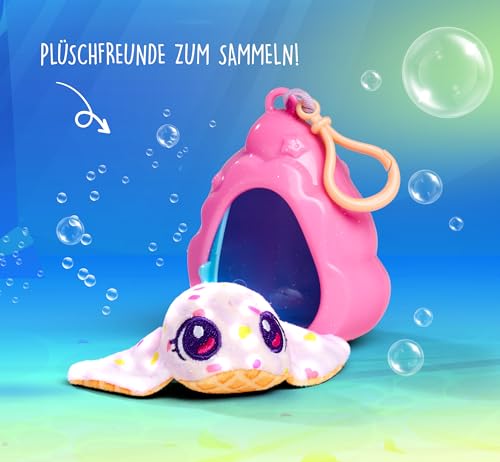 Simba Toys - Pearly Pods Sweety Friends, 12-Fach Sortiert, es Wird nur EIN Artikel geliefert, Plüsch mit Leuchteffekt, 8cm, seltene Meerjungfrau und Perle, Muschel-Anhänger, ab 3 Jahre