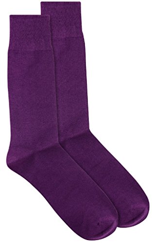 1 Pair of Antonio Ricci Solid Dark PURPLE Color Men's COTTON Dress SOCKS