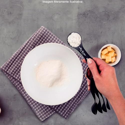 Jogo de Colheres Medidoras Tramontina Utilità em ABS Grafite 5 Peças