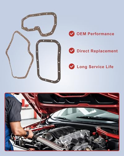 Image of CS26541 Lower Oil Pan Gasket Set Compatible with Chrysler 200 300, Dodge Avenger Challenger Charger Durango Grand Caravan, Jeep Grand Cherokee Wrangler, Ram 1500 C /V, with 3.6L V6 24-Valve Engine