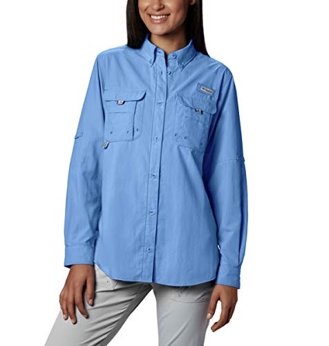 Columbia Women's PFG Bahama Long Sleeve Shirt ,White Cap,Large