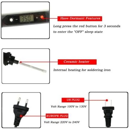 Digital Display Adjustable Temperature Electric Soldering Iron Lnternal Heating