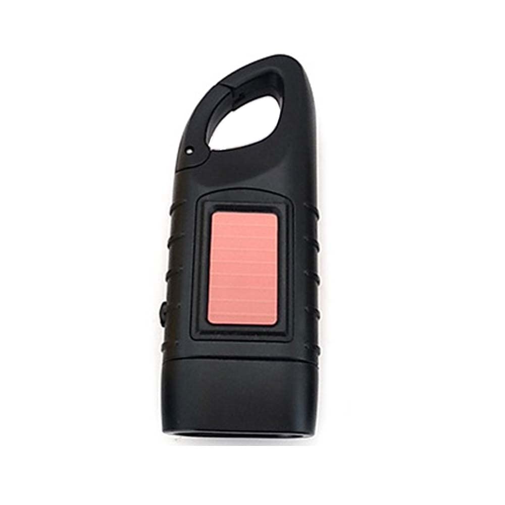 Ebilun Black Hand Crank Solar Powered Rechargeable Led Camping Emergency Flashlight Torch Portable Led Flashlight Carabiner Energy Rechargeable Flashlight Torch For Camping Climbing Hiking Camping