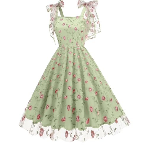 Image of Women's Tie Strap Tulle Prom Dresses Sweetheart Flower Embroidery Dress Short Formal Party Mini Homecoming Dresses