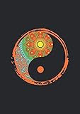 Notizbuch A4 liniert mit Softcover Design: Yin Yang Ying Blumen Blüten Mandala Tribal Tattoo: 120 linierte DIN A4 Seiten