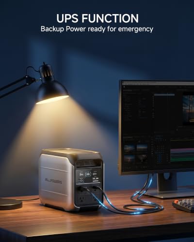 Image of ALLPOWERS P1800 Portable Power Station with SP039 600W Solar Panel, 1024Wh LFP Battery Home Backup w /4 1800W AC /100W USB-C Outlet, Fast Charging Solar Generator for Camping Home Emergency