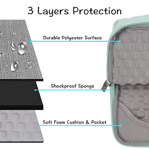 Image of MOSISO Laptop Case 16 inch, 15-15.6 inch Laptop Sleeve with Handle Compatible with MacBook Pro 16 inch, HP, Acer, Dell, Lenovo, ASUS Notebook, Polyester Multifunctional Computer Bag, Mint Green