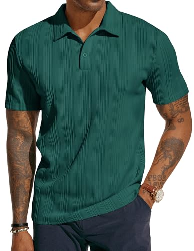 Image of PJ PAUL JONES Mens Polo Shirts Short Sleeve Textured Knit Polos