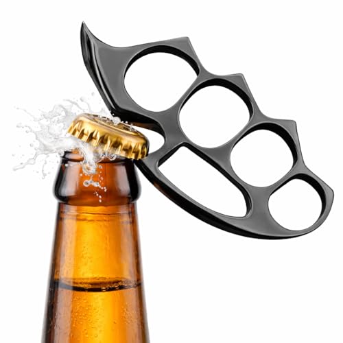 Image of Stainless Steel Bottle Opener - Compact Beer Opener, Cool Gadgets for Men Daily Life, Home, Bar, Kitchen & Travel Camping Tools, Rust-Resistant, Easy to Use (Black)